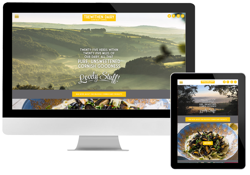 Trewithen Dairy website design and development
