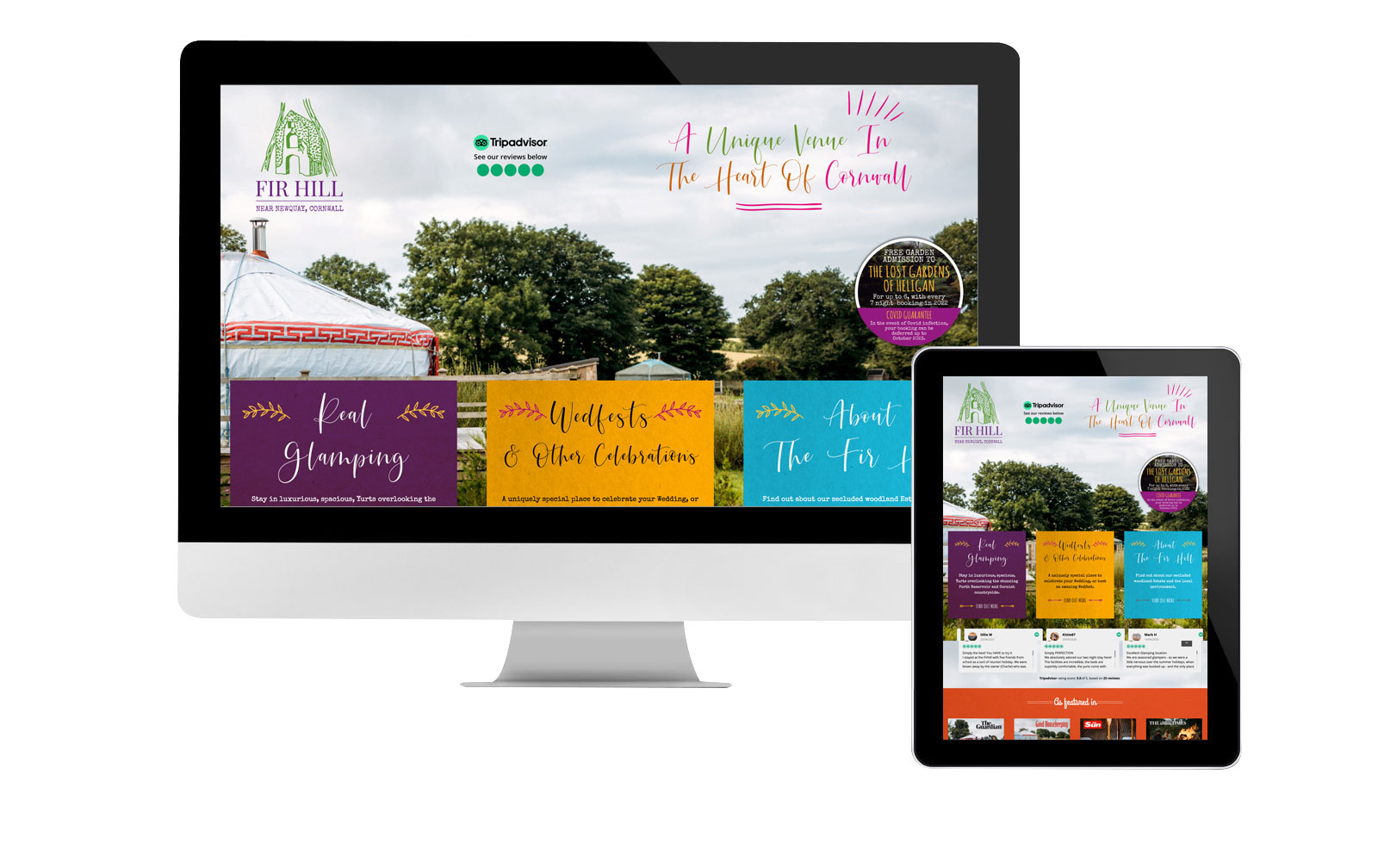 The Fir Hill Glamping website design
